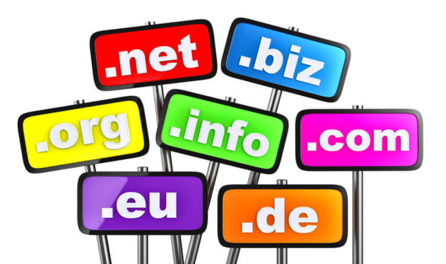 Domainschilder Schilder mit Domainendungen