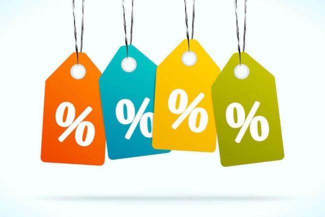 sale Preisschilder mit % Zeichen
