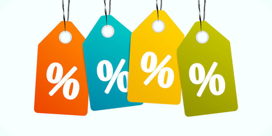 sale Preisschilder mit % Zeichen