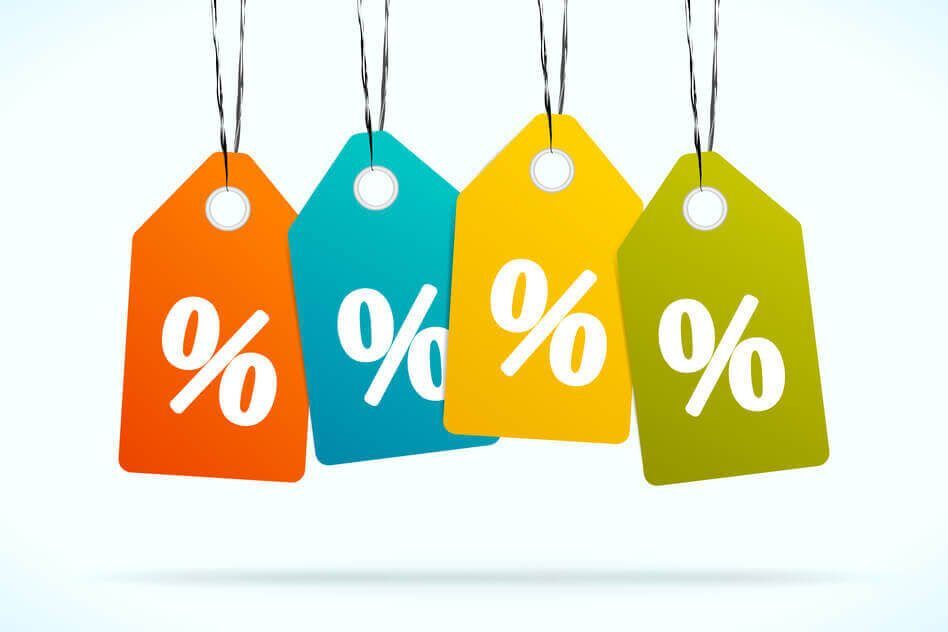 Blog 4 Preisschilder mit % Zeichen