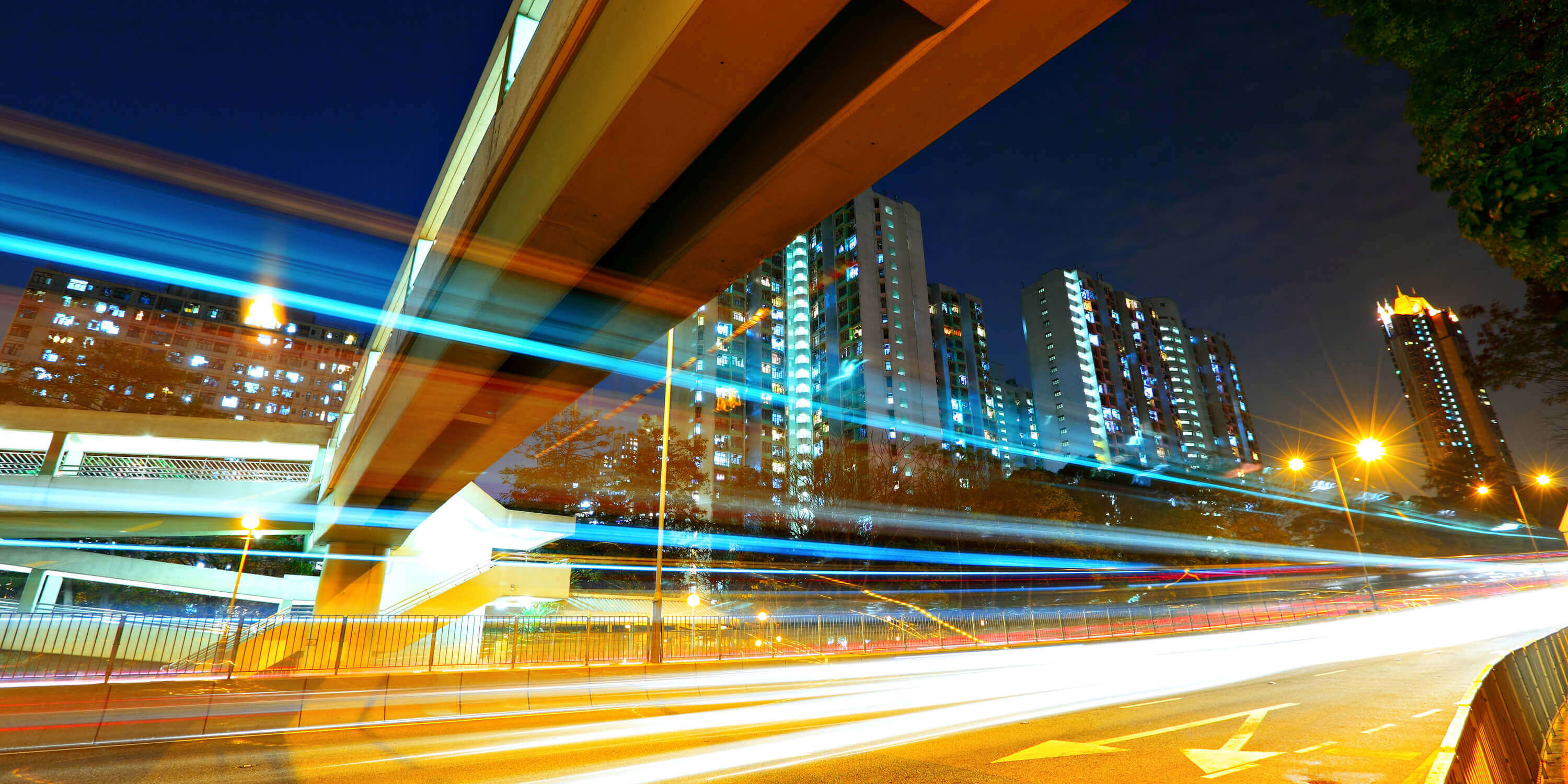 urban traffic at night