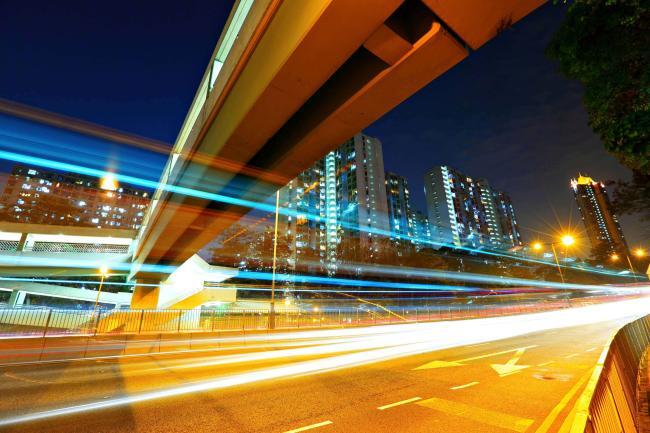 urban traffic at night