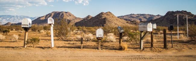 mailboxes Postkästen in der Wüste