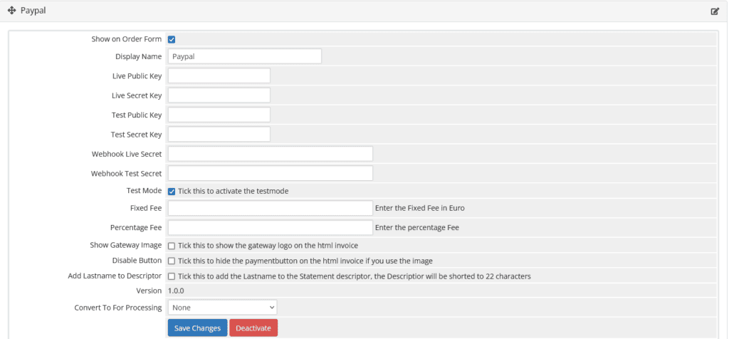 WHMCS Stripe.com PayPal Payment Gateway 1