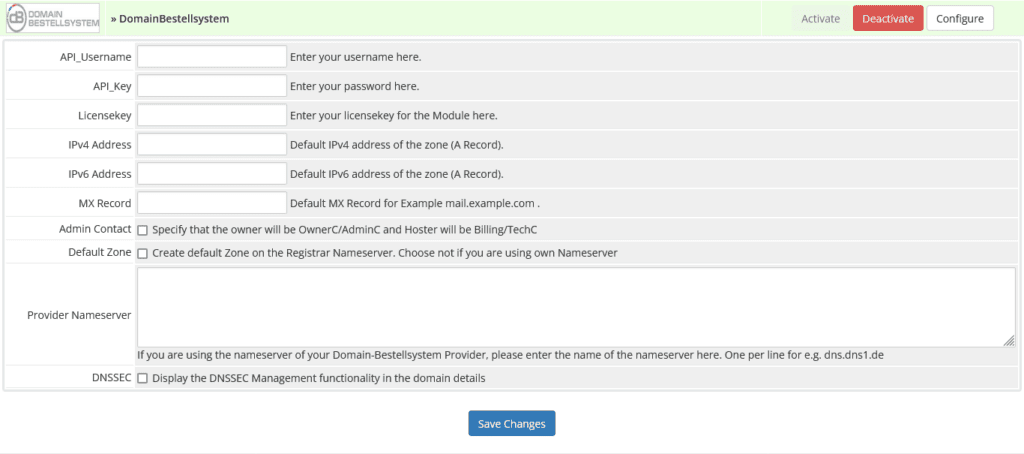 Domain-Bestellsystem WHMCS Registrarmodul 1